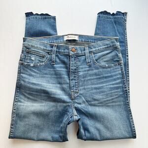 MADEWELL Petite 10" High-Rise Skinny Jeans Drop Step-Hem Everton Super Stretch